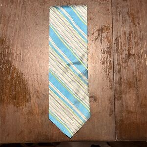 Ike Behar Light Blue and Yellow Striped Tie